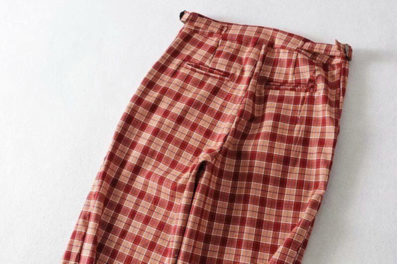 Autumn New Straight Lattice Printed Pattern Women Pants